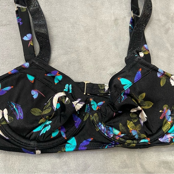 New! Victoria's Secret Electric Butterflies Shine Strap Bikini Top 4624 - Picture 5 of 8